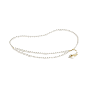 Chanel Chain Belt Metal Resin Glass Pearls & Gold Pearly White