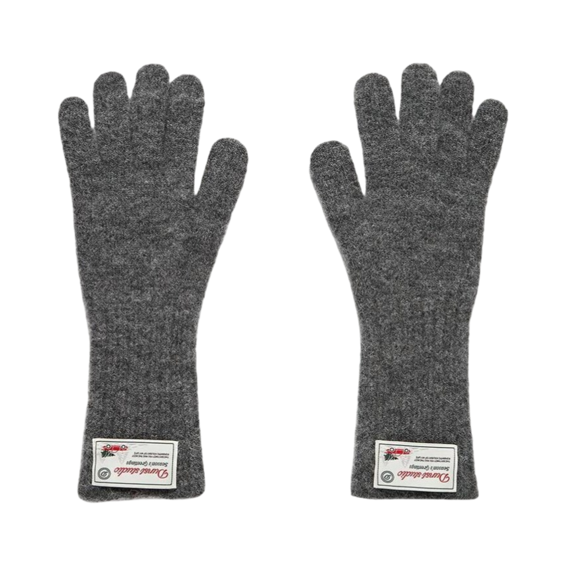 (W) 던스트 알파카 니티드 글러브 차콜 그레이((W) Dunst Alpaca Knitted Gloves Charcoal Grey)