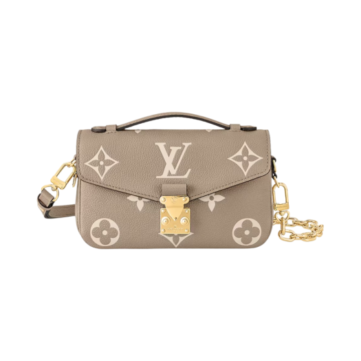 Louis Vuitton Pochette Metis East West Bicolor Monogram Empreinte Leather Creme