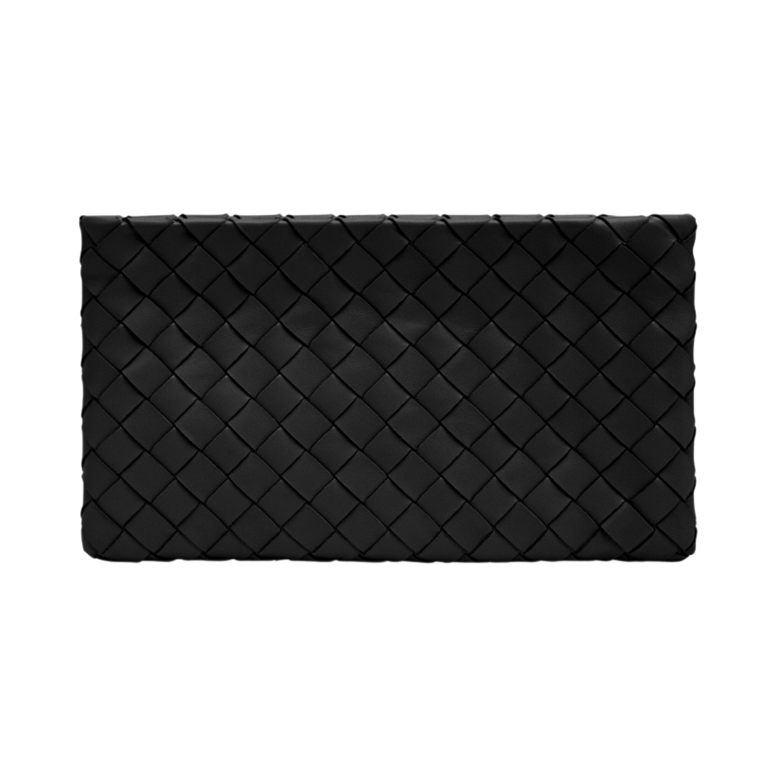 보테가 베네타 스몰 인트레치아토 레더 파우치 블랙(Bottega Veneta Small Intrecciato Leather Pouch Black) - 1