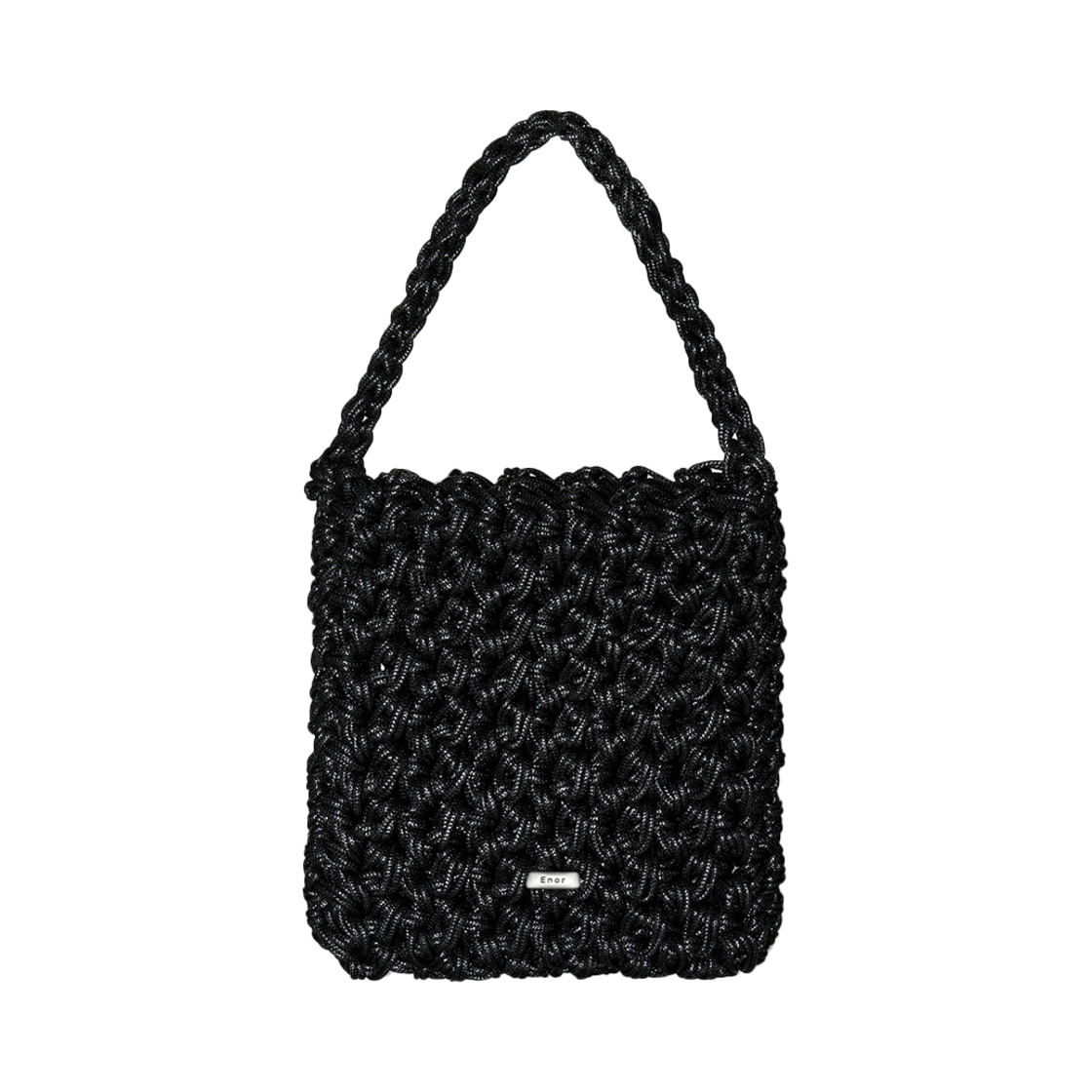 엔오르 우먼 웨이빙 스퀘어 백 미니 블랙(Enor Women Weaving Square Bag Mini Black)