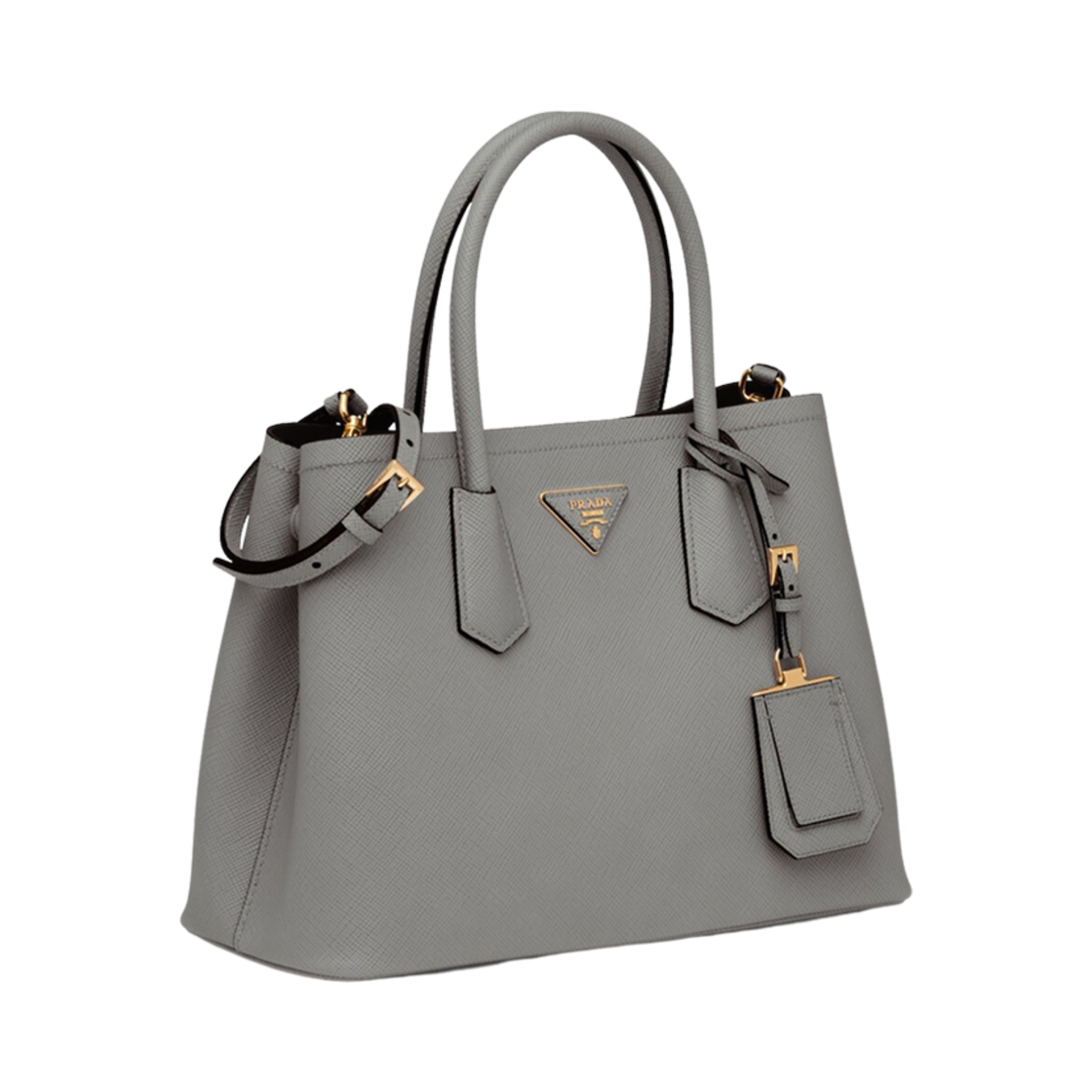 프라다 스몰 사피아노 레더 더블 프라다 백 슬레이트 블랙(Prada Small Saffiano Leather Double Prada Bag Slate Black) - 2