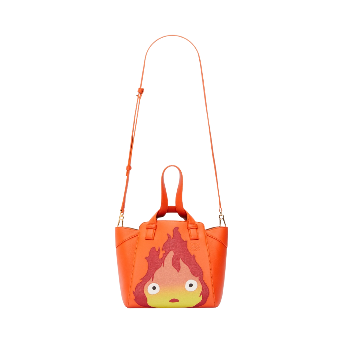 로에베 x 하울의 움직이는 성 캘시퍼 해먹 너겟백 사틴 카프스킨 오렌지(Loewe x Howl's Moving Castle Calcifer Hammock Nugget Bag in Satin Calfskin Orange) - 5