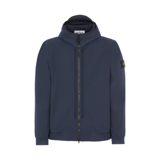 Stone Island 40427 Light Soft Shell Hooded Blouson Navy Blue - 22SS