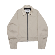 Haleine 3 Stitch Work Crop Jacket Cream Beige