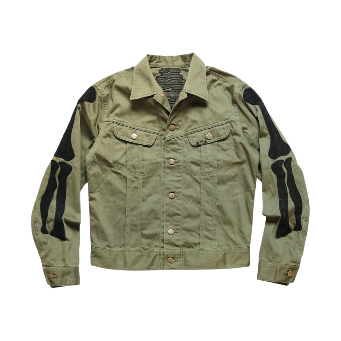 캐피탈 빈티지 사틴 멕시칸 턱시도 웨스터너 본 자켓 카키(Kapital Vintage Satin Mexican Tuxedo Westerner Bone Jacket Khaki) - 2