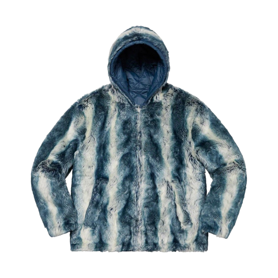 슈프림 포우 퍼 리버시블 후드 자켓 아이스 블루 - 20FW(Supreme Faux Fur Reversible Hooded Jacket Ice Blue - 20FW) - 1