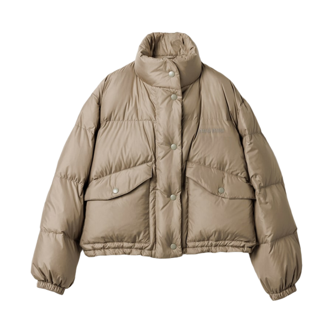 ML1111-158A-F0572 (W) Miu Miu Technical Ponge Down Jacket Clay Grey