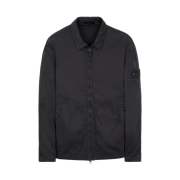 Stone Island 112F2 Ghost Piece Stretch Cotton Lyocell Satin Overshirt Black - 22SS