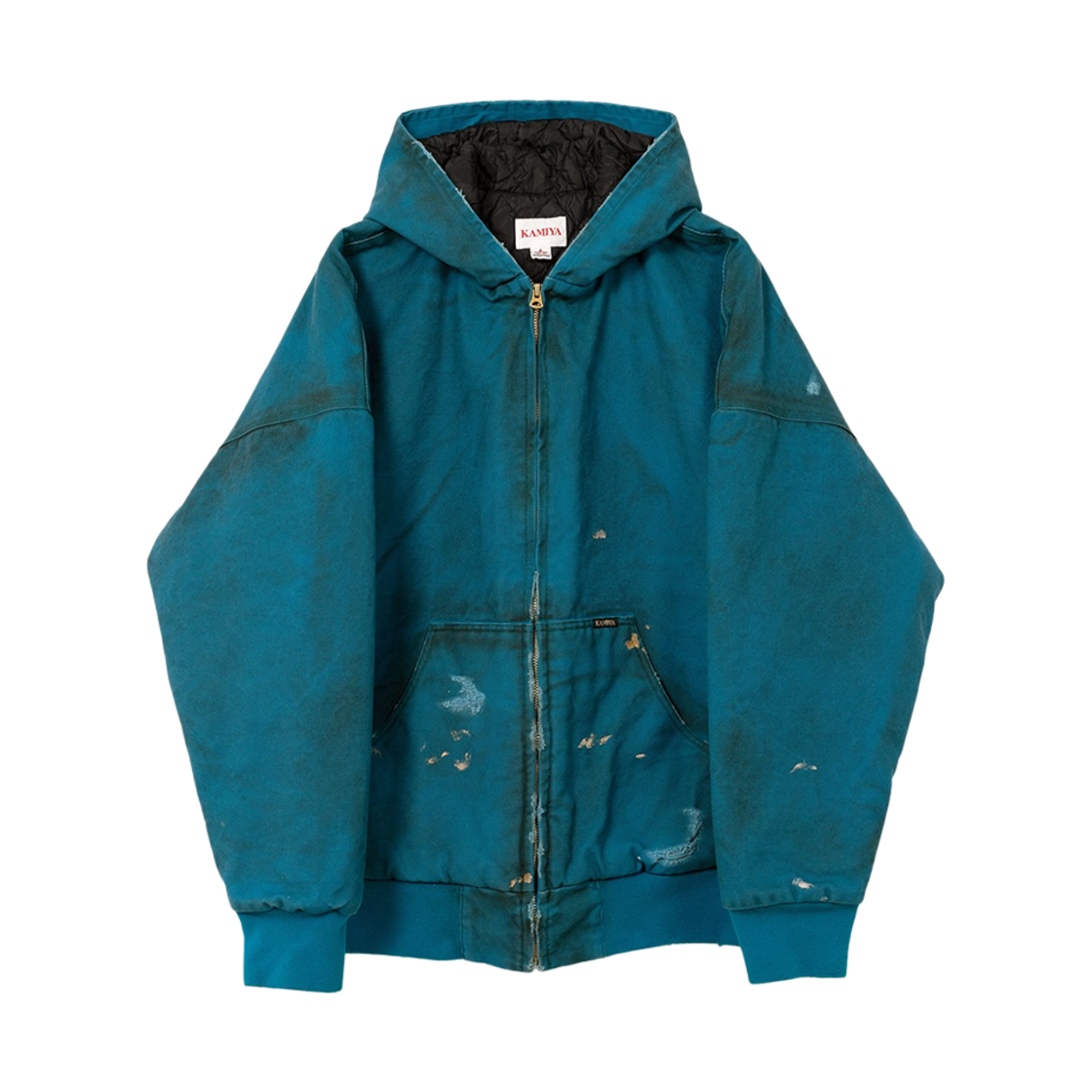 G14BL033 Kamiya Boro Duck Zip Parka Blue