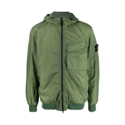 Stone Island 40723 Crinkle Reps Hooded Down Jacket Olive Green - 22FW