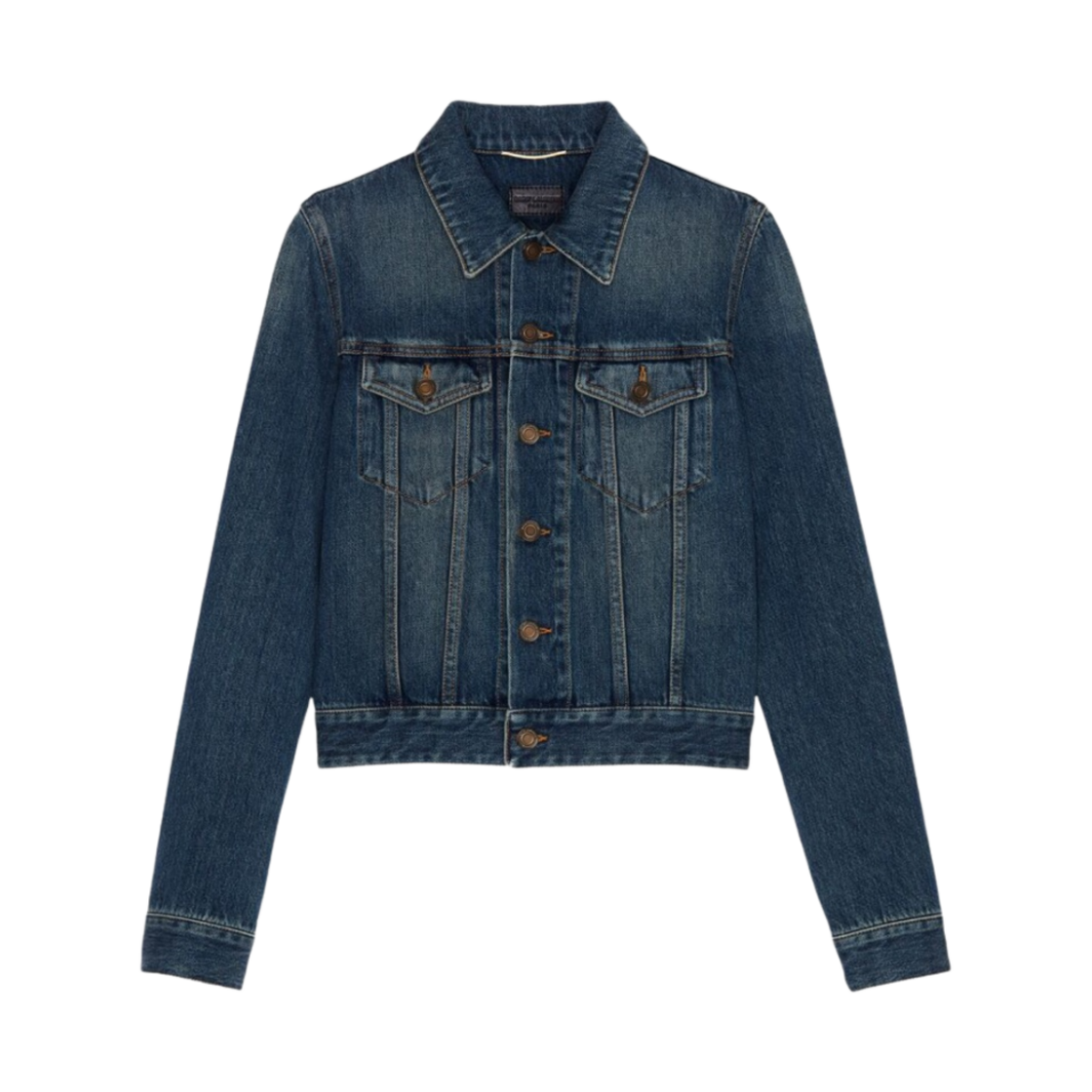 695196-YC868-4255 (W) Saint Laurent Classic Denim Jacket Deep Vintage Blue