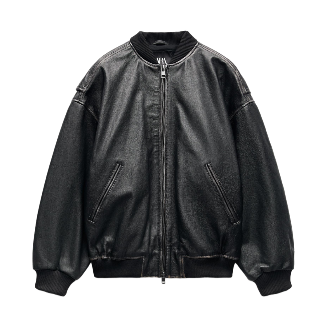 5479/713/716 (W) Zara Oversized Leather Bomber Jacket Dark Brown