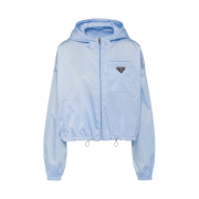 (W) Prada Light Re-Nylon Cropped Jacket Celeste