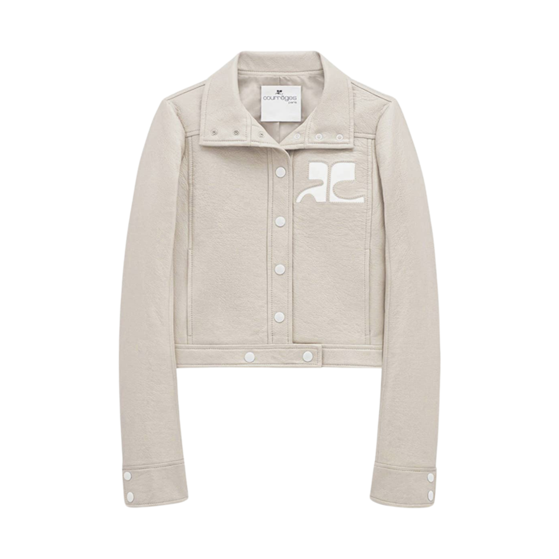 PERCBL005VY00149100 (W) Courreges Reedition Vinyl Jacket Mastic Grey