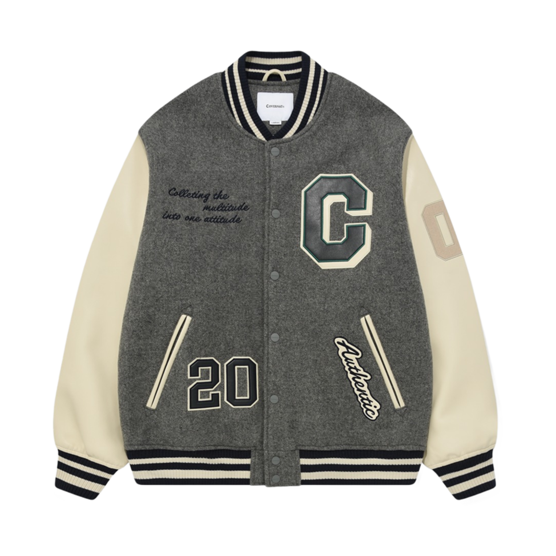 커버낫 빅 C 로고 바시티 멜란지 그레이(Covernat Big C Logo Varsity Melange Grey)