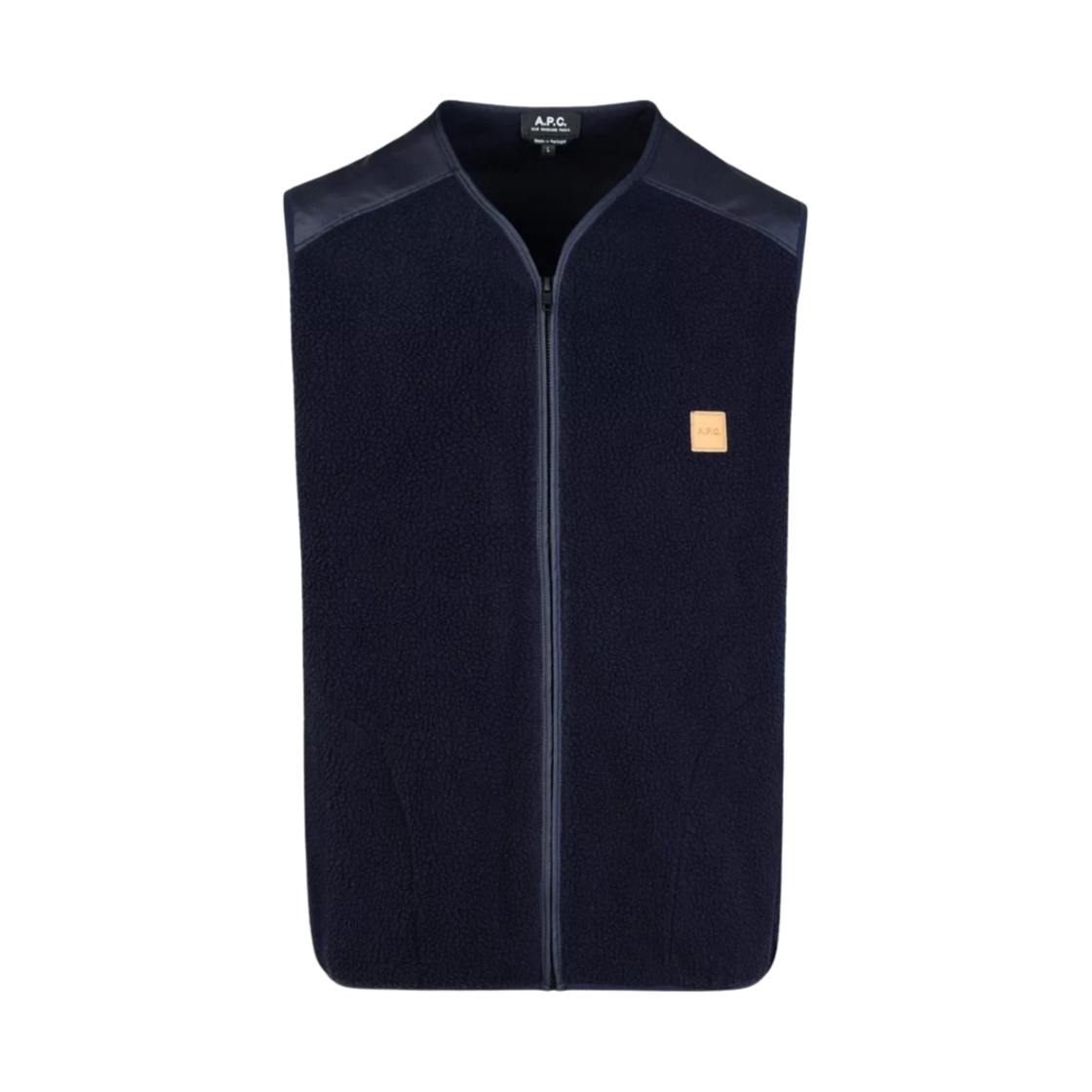 PSAIF-M02958-IAK A.P.C. Recycled Boucle Polar Fleece Vest Dark Navy Blue