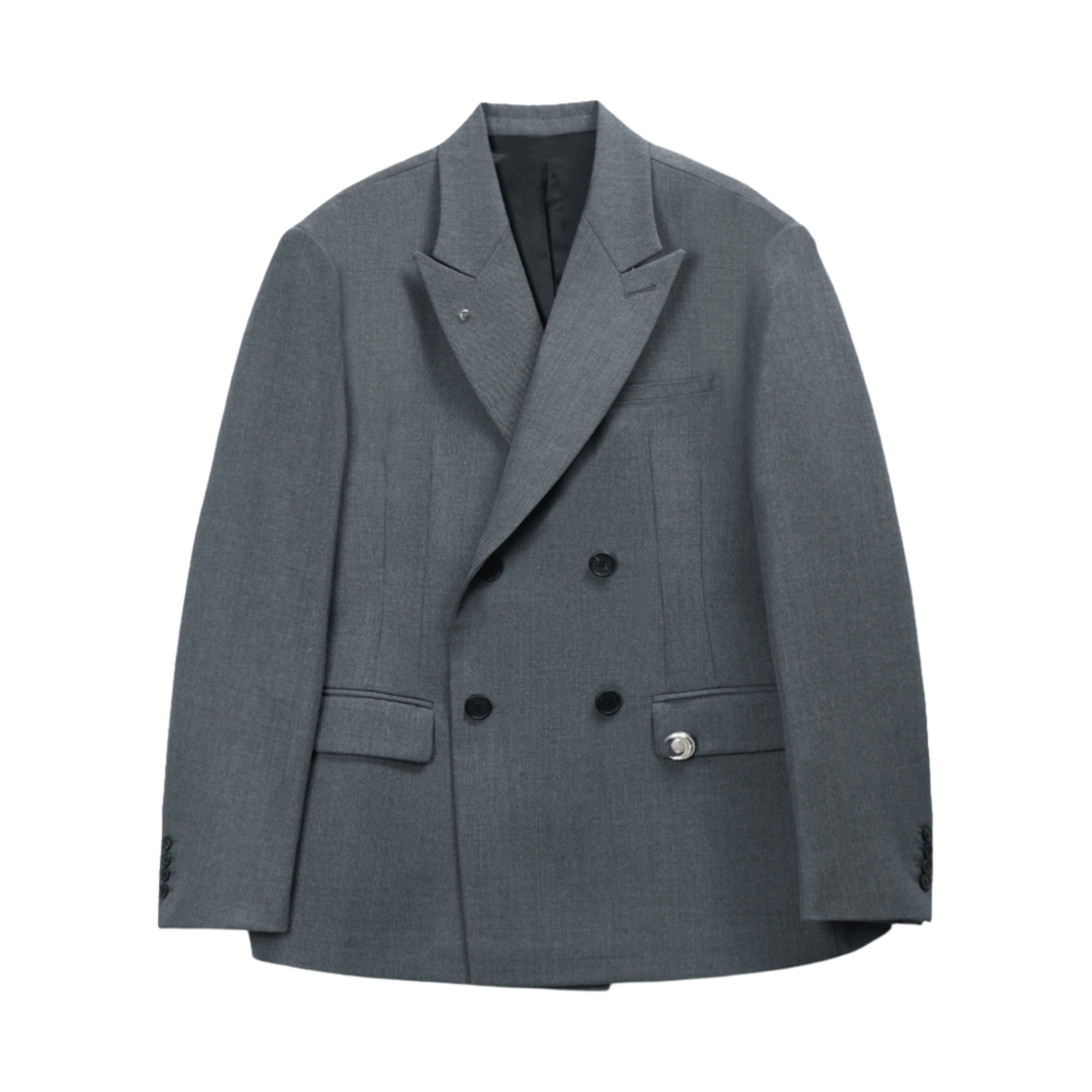 에스티유 더블 블레이져 미드 그레이 + 루나 스냅 브로치 동봉(STU Double Blazer Mid Grey with Lunar Snap Brooch)