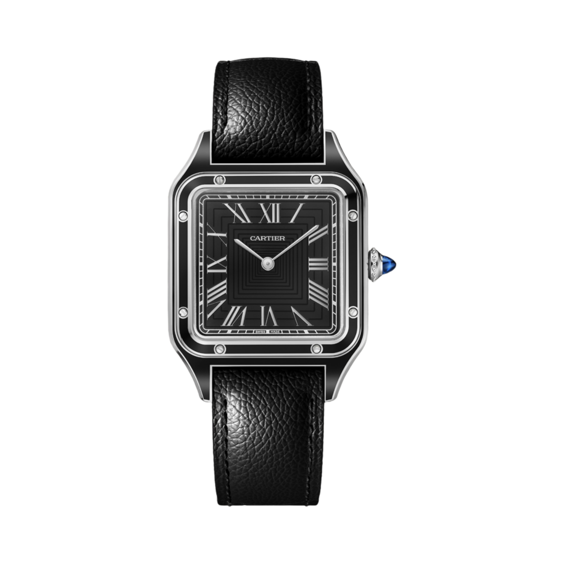 까르띠에 산토스-뒤몽 워치 라지 메캐니컬 스틸 래커 레더(Cartier Santos Dumont Watch Large Steel Lacquer Leather) - 1