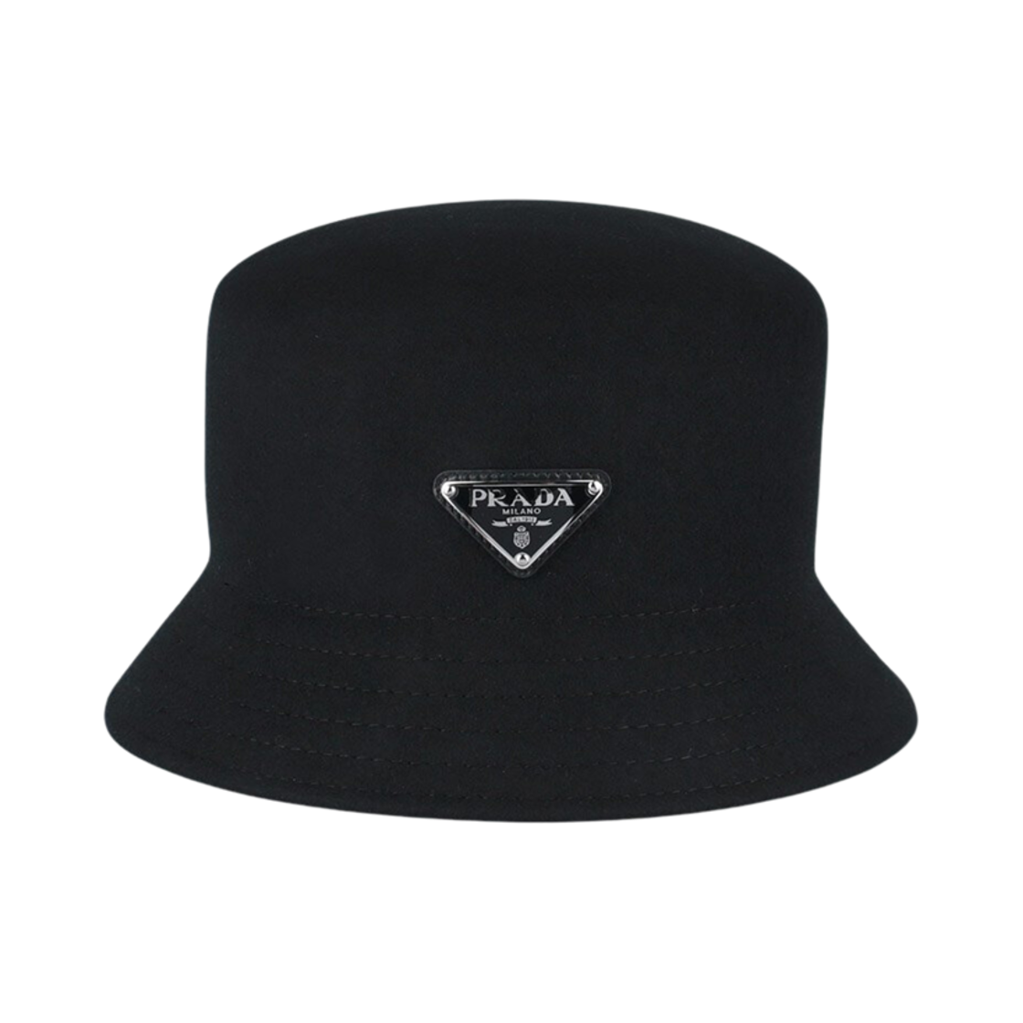 2HC267-2DUF-F0002 Prada Triangle Logo Bucket Hat Black