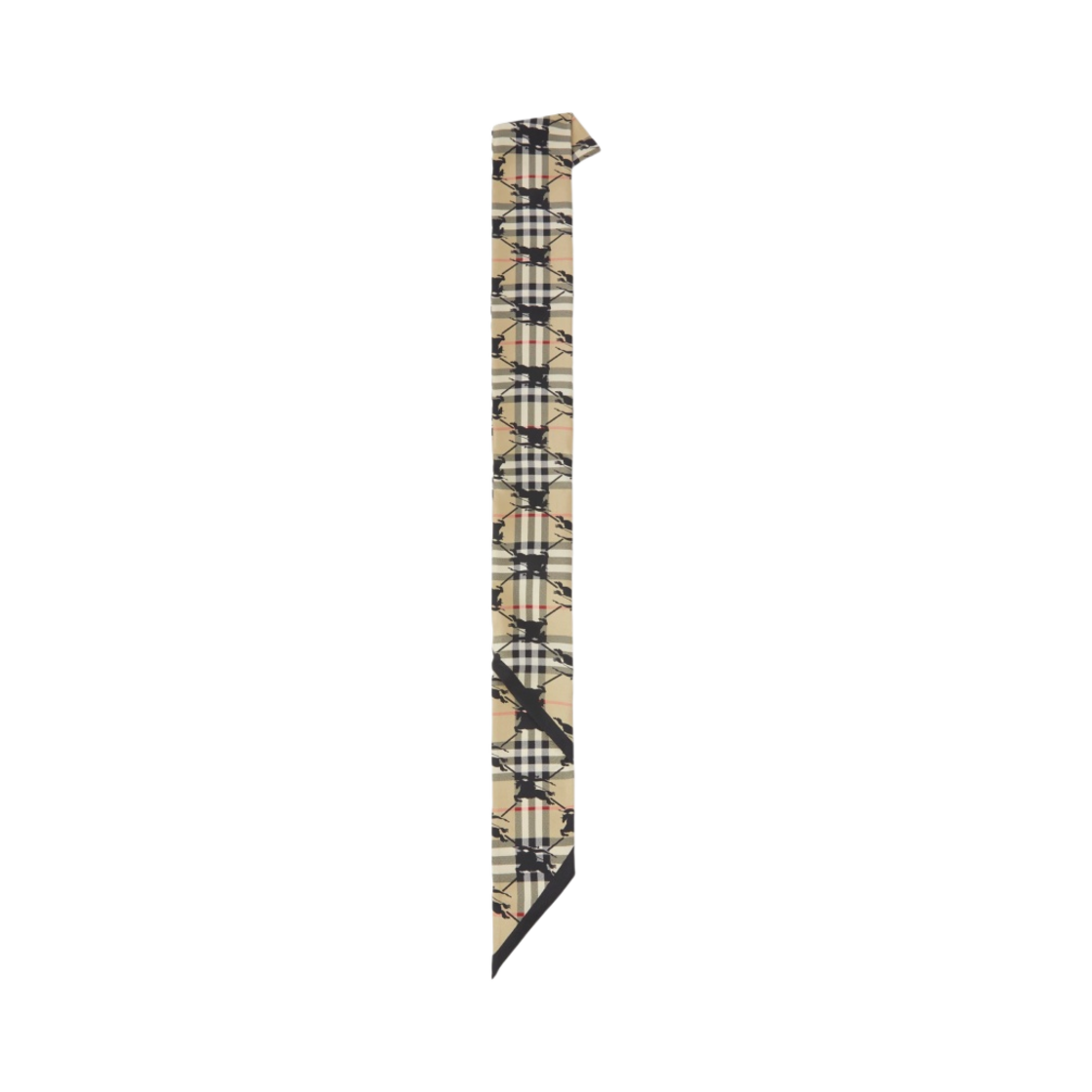 버버리 체크 EKD 프린트 실크 스키니 스카프 아카이브 베이지(Burberry Check EKD Print Silk Skinny Scarf Archive Beige) - 2