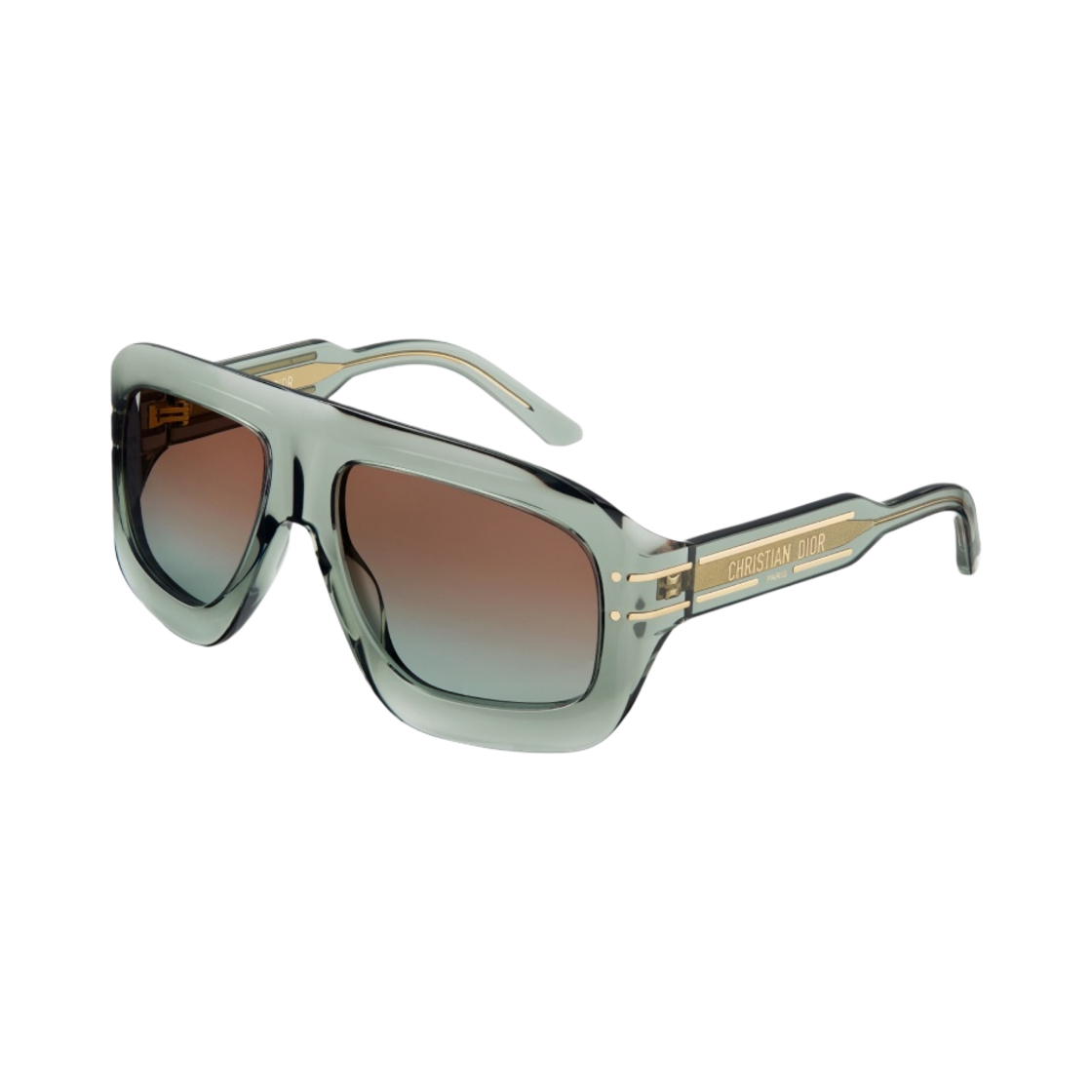 (W) 디올 디올시그니쳐 M1U 마스크 선글라스 트랜스루센트 그린((W) Dior Diorsignature M1U Mask Sunglasses Translucent Green) - 1
