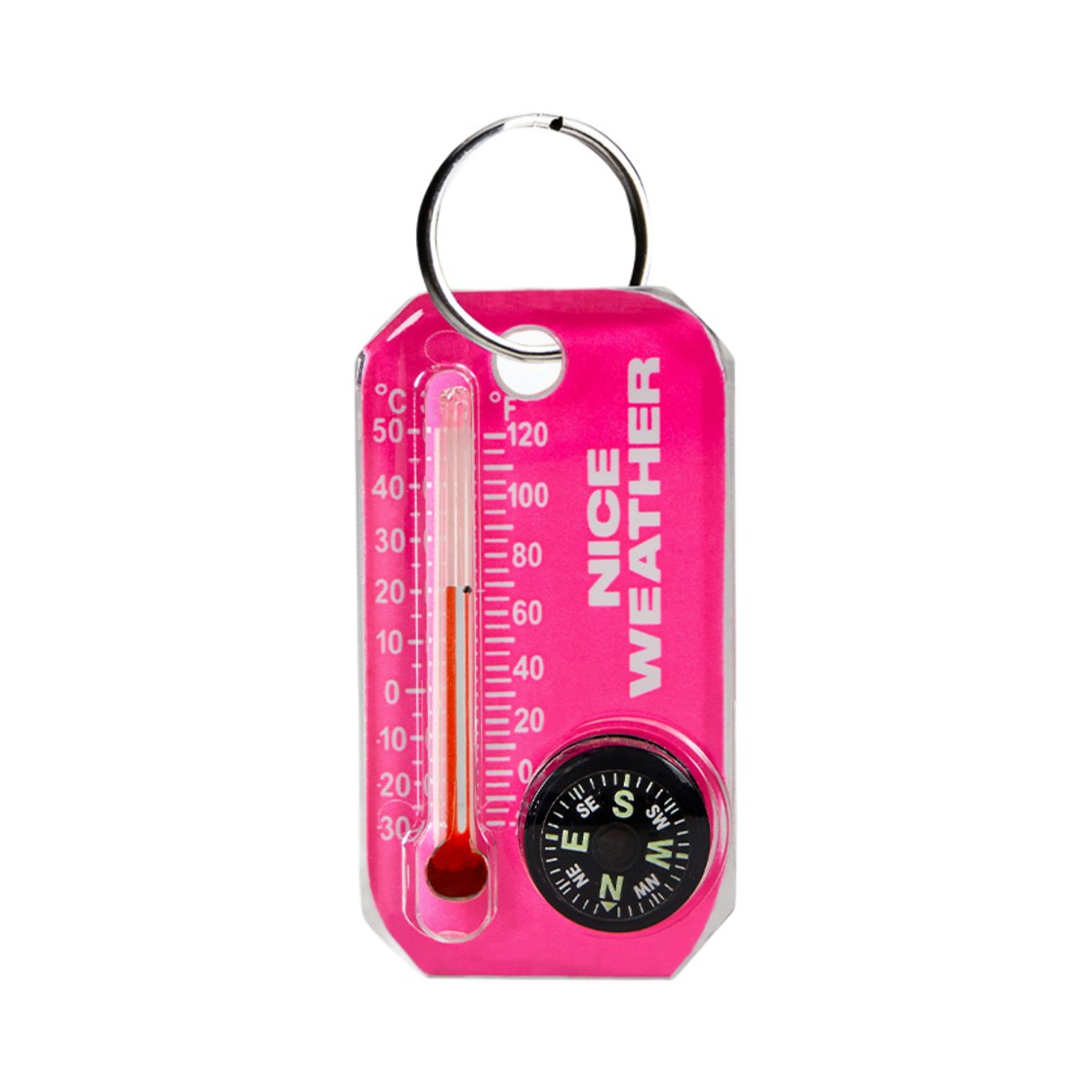 S20468 Nice Weather Thermometer Keyring Pink