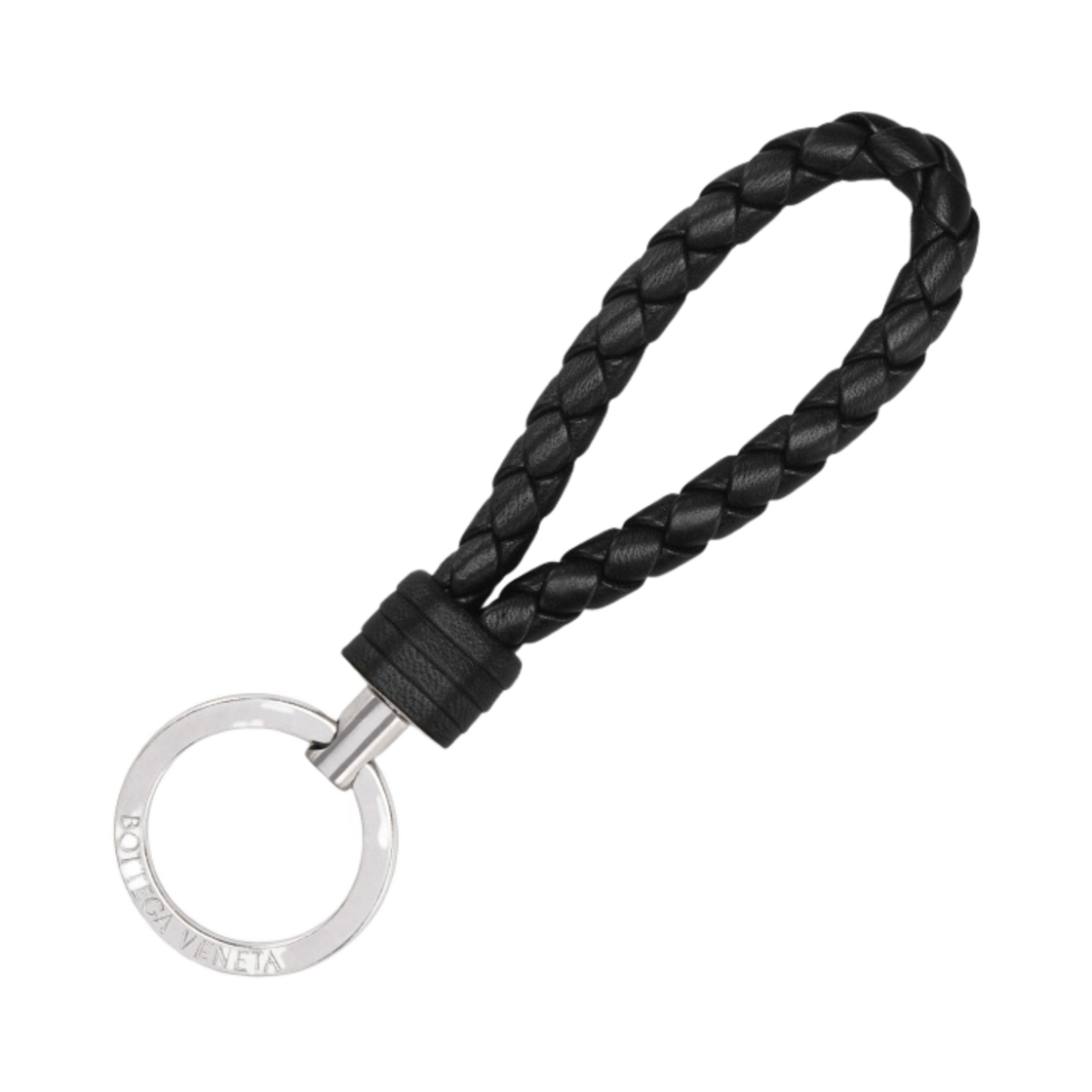 보테가 베네타 레더 키링 블랙(Bottega Veneta Leather Keyring Black)