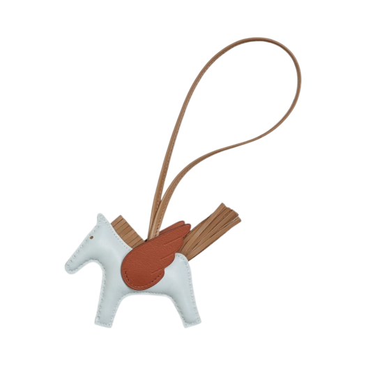 Hermes Rodeo Pegase PM Charm Milo Swift & Bleu Brume Chai Cuivre