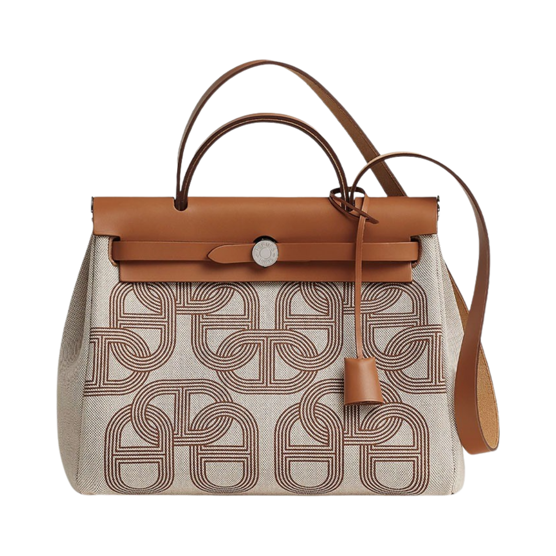 H084264CKAF Hermes Herbag Zip 31 Bag H Plume Canvas & Palladium Fauve Ecru Beige Fauve