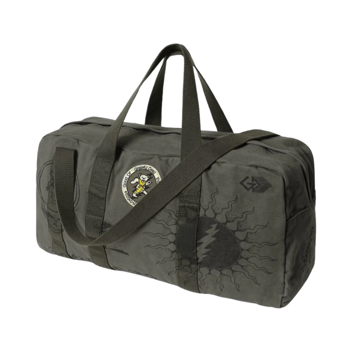 디스이즈네버댓 x 그레이트풀 데드 아이코노그래피 더플백 올리브 드랩(thisisneverthat x Grateful Dead Iconography Duffle Bag Olive Drab)