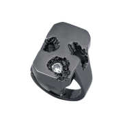 Sentiments No.306 Square Meteor Ring Black