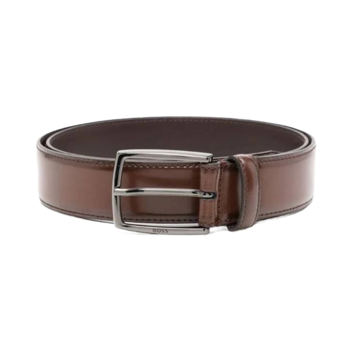 휴고 보스 로고 버클 레더 벨트 브라운(Hugo Boss Leather Belt with Logo Buckle Brown) - 1
