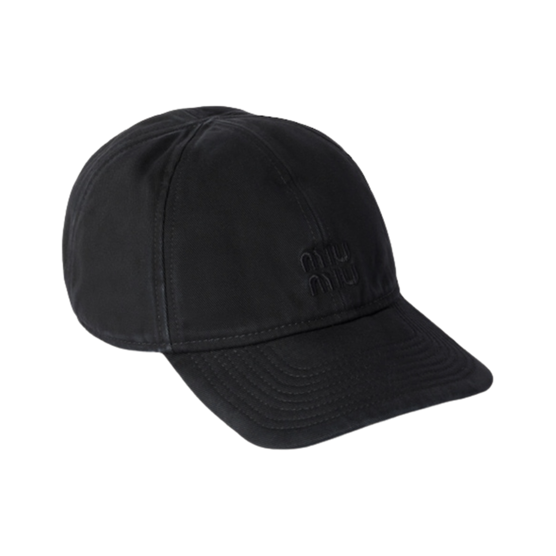 (W) 미우 미우 드릴 베이스볼 캡 블랙((W) Miu Miu Drill Baseball Cap Black)