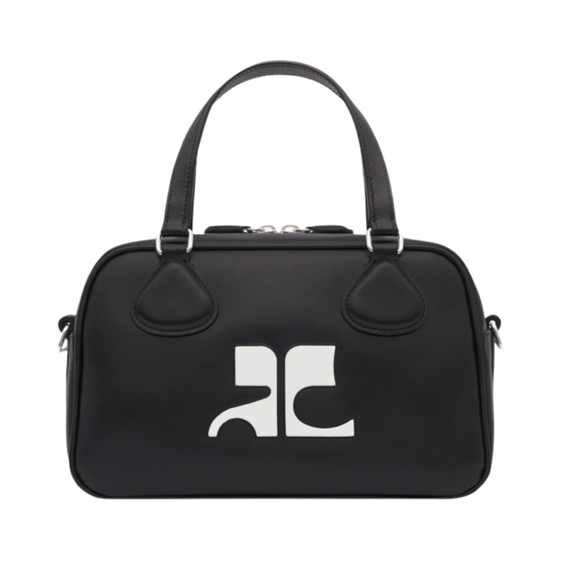 323GSA062CR00279999 Courreges Reedition Leather Bowling Bag Black
