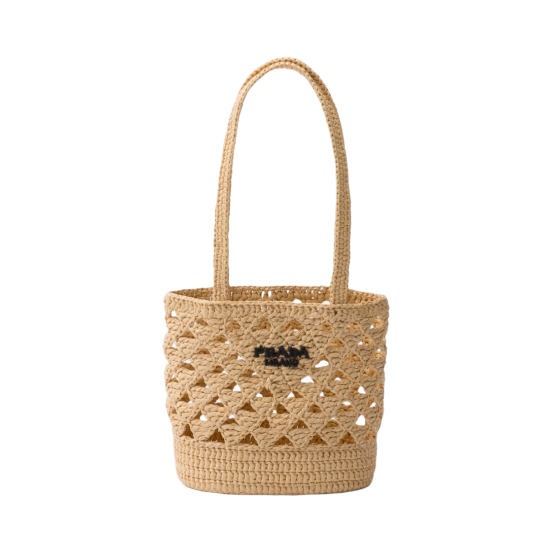 ★PRADA★ウーブン クロシェ トートバッグ ◇直営店◇【PRADA】ウーブンファブリック クロシェトートバッグ