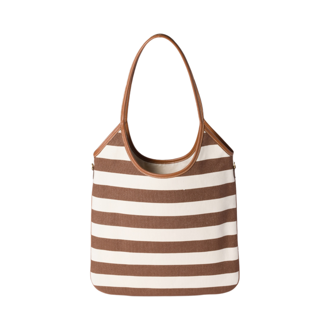 미우 미우 캔버스 앤 레더 아이비 백 코코아 브라운 내츄럴(Miu Miu Canvas and Leather Ivy Bag Cocoa Brown Natural) - 2