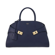 Ferragamo Hug Top Handle Bag M Midnight Blue