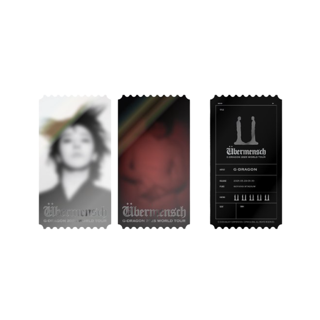 지드래곤 위버멘쉬 포토 티켓 (2개 세트)(G-DRAGON Ubermensch Photo Ticket (Set of 2))