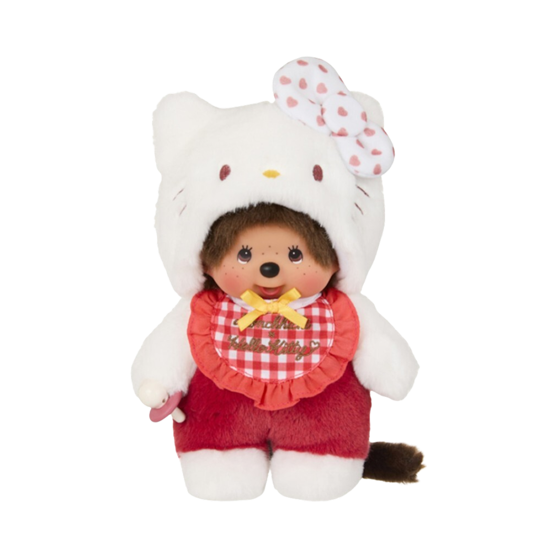 몬치치 x 헬로 키티 깅엄 체크 S 인형(Monchhichi x Hello Kitty Gingham Check S Doll)