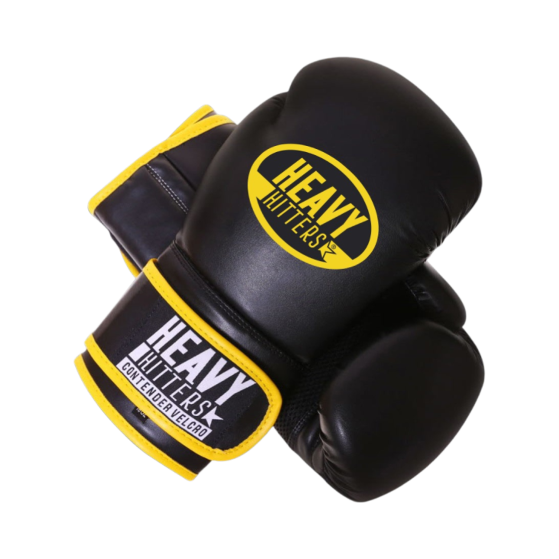 H3-BY Heavy Hitter Contender Velcro Boxing Gloves Black Yellow