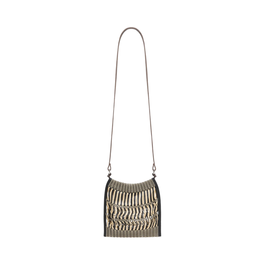 르메르 나일론 네트 미니 필트 네트 백 라이트 베이지 블랙(Lemaire Nylon Net Mini Crossbody Filt Net Bag Light Beige Black)