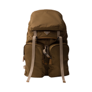 Prada Re-Nylon Leather Backpack Cork Beige