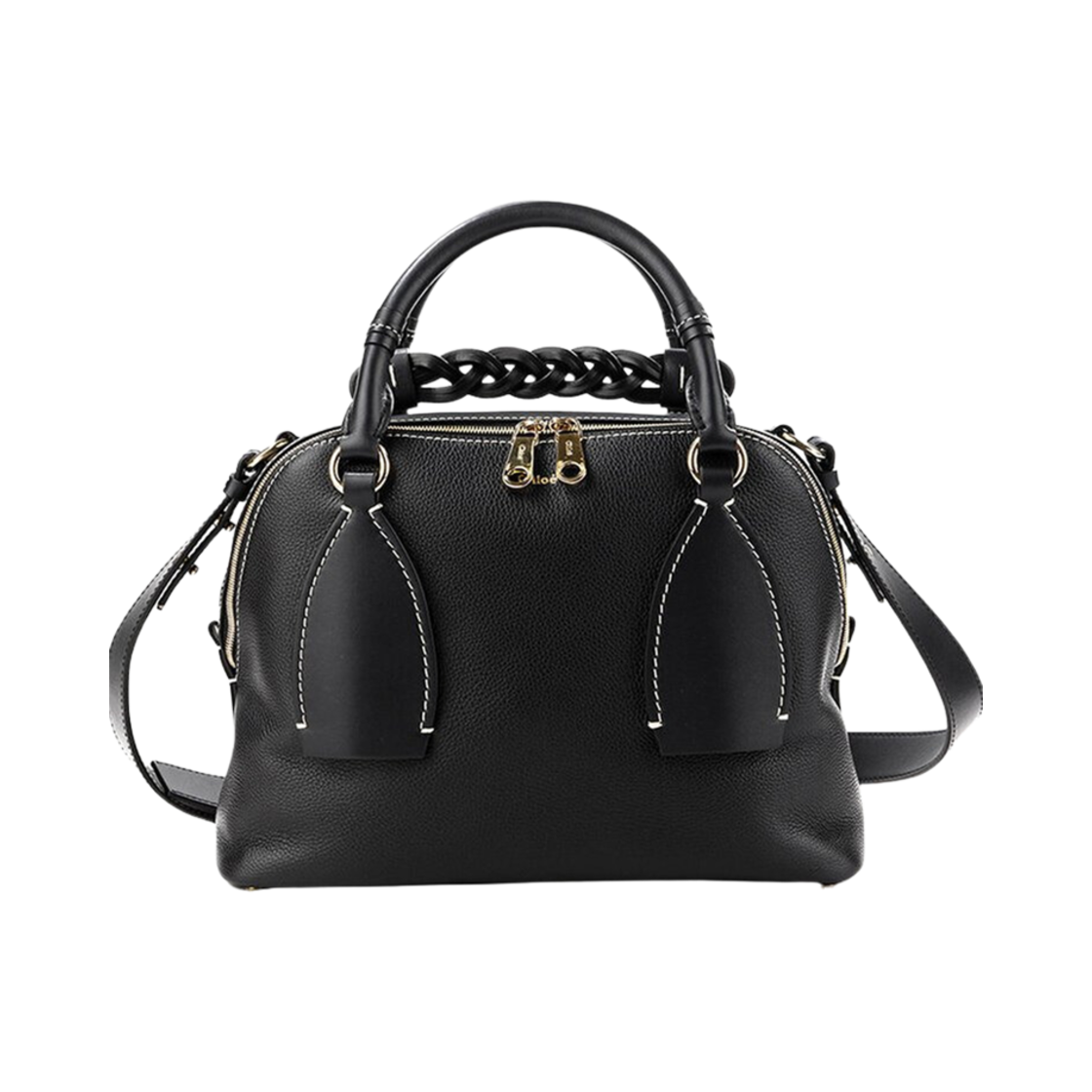 C20US360C624D4 Chloe Medium Daria Shoulder Bag Black