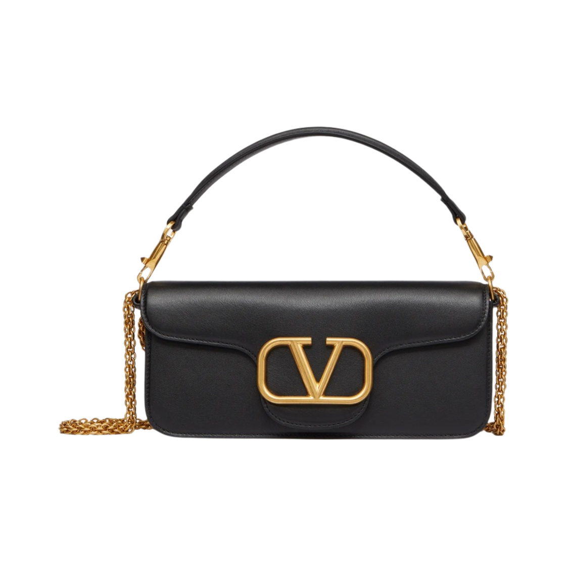 발렌티노 브이로고 시그니쳐 카프스킨 로코 숄더백 블랙(Valentino Vlogo Signature Calfskin Loco Shoulder Bag Black) - 1