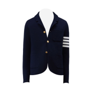 Thom Browne Wool 4-Bar Sport Coat Navy