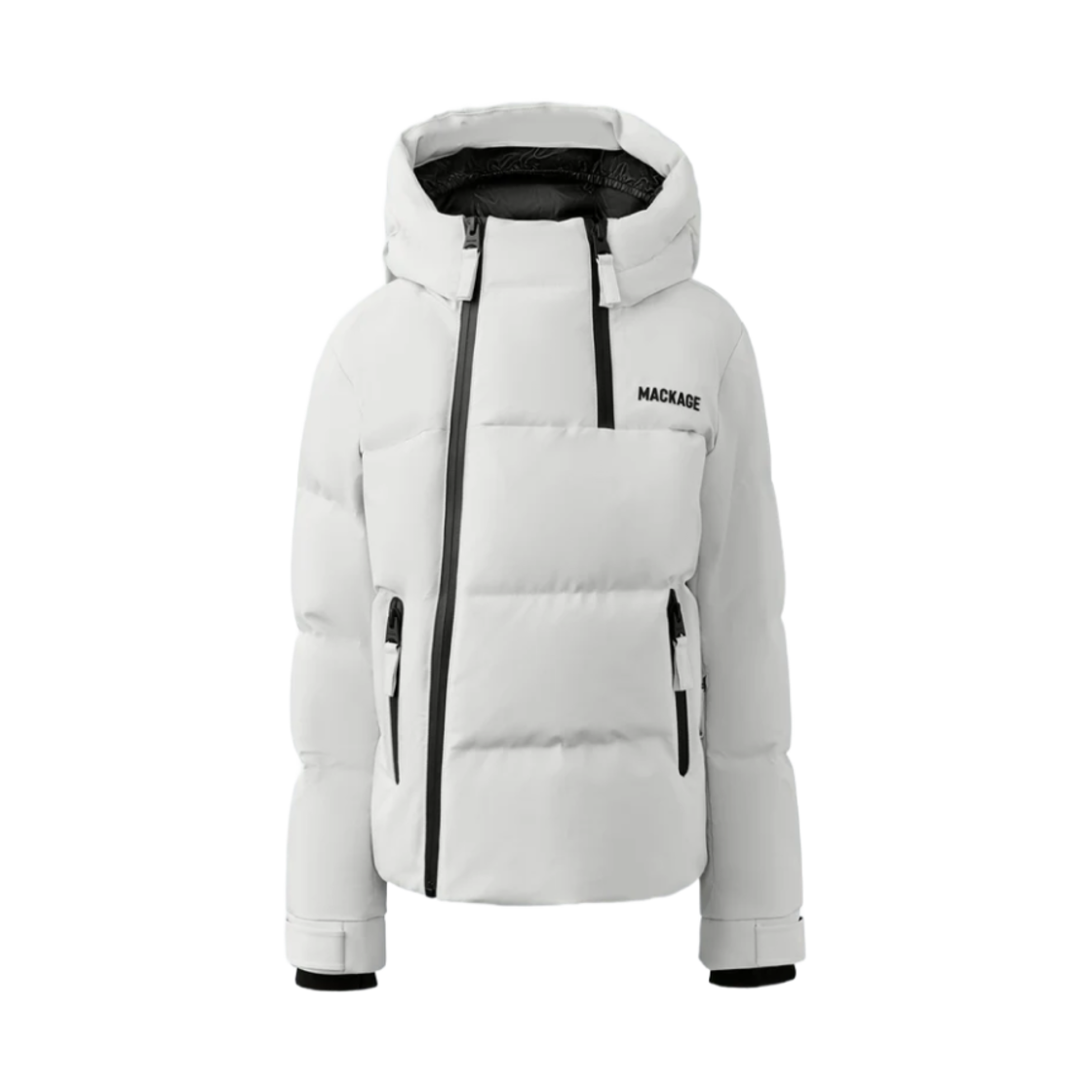 LELAND (Kids) Mackage Leland Lightweight Down Ski Jacket with Hood Porcelain Grey