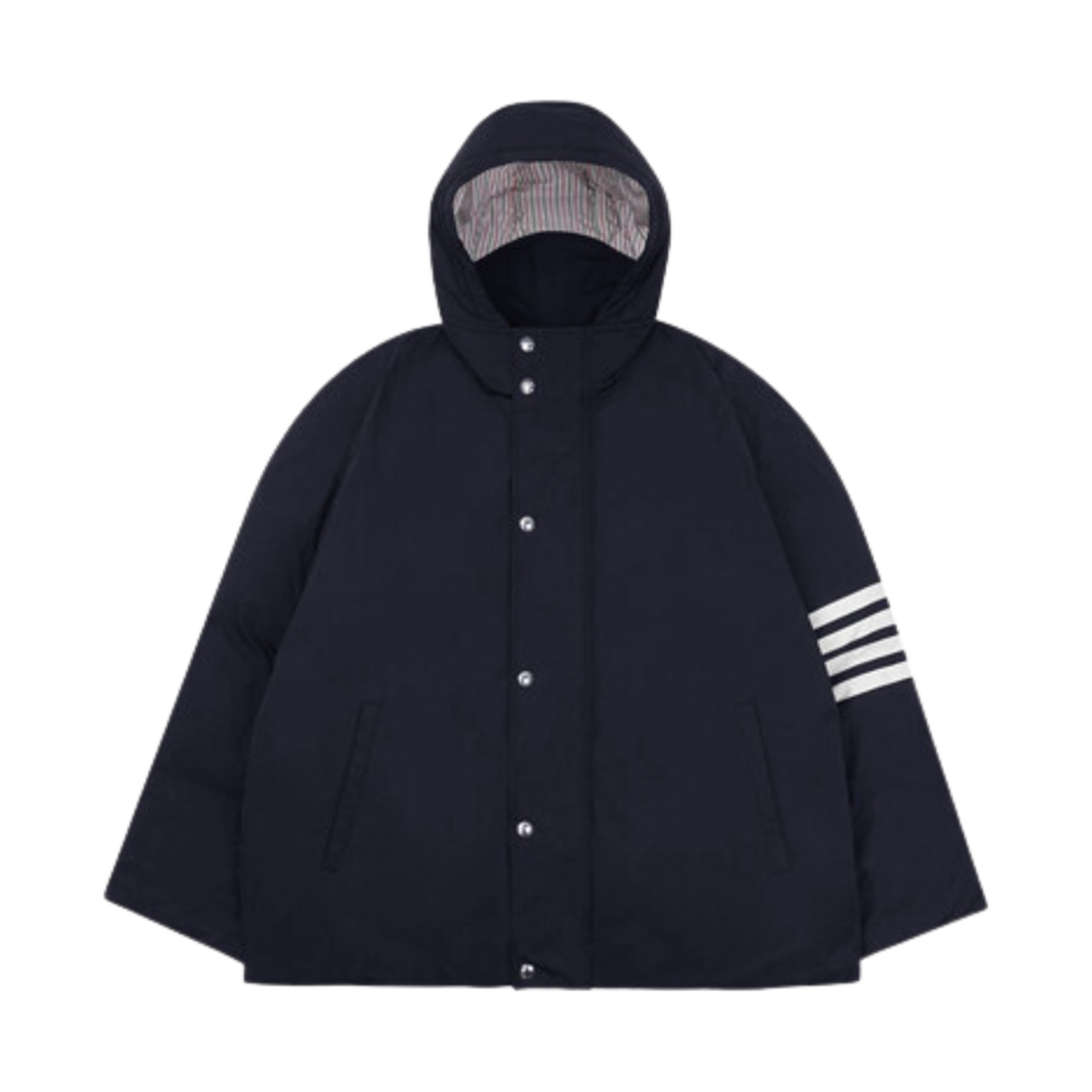 톰브라운 폴리 트윌 사선 사이드라인 풋볼 파카 네이비(Thom Browne Poly Twill 4-bar Sideline Football Parka Navy)