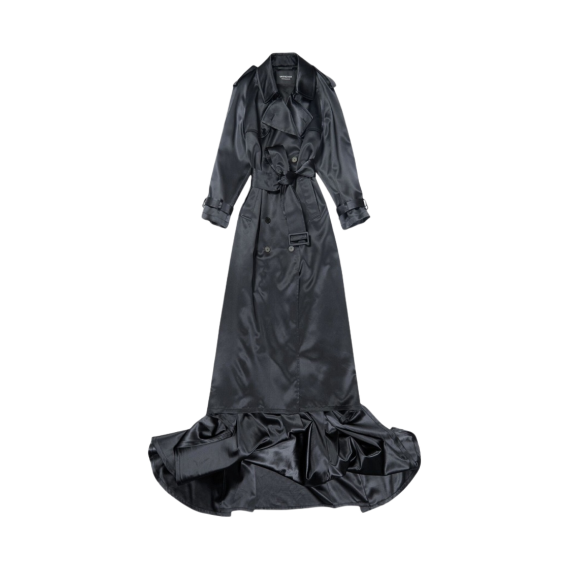 (W) 발렌시아가 트렌치 코트 가운 블랙((W) Balenciaga Trench Coat Gown Black) - 1