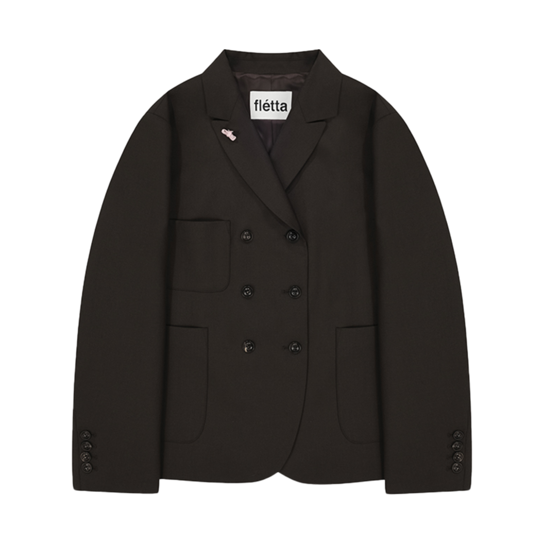 플레따 클래식 더블 버튼 리본 자켓 브라운(FLETTA Classic Double button Ribbon Jacket Brown)